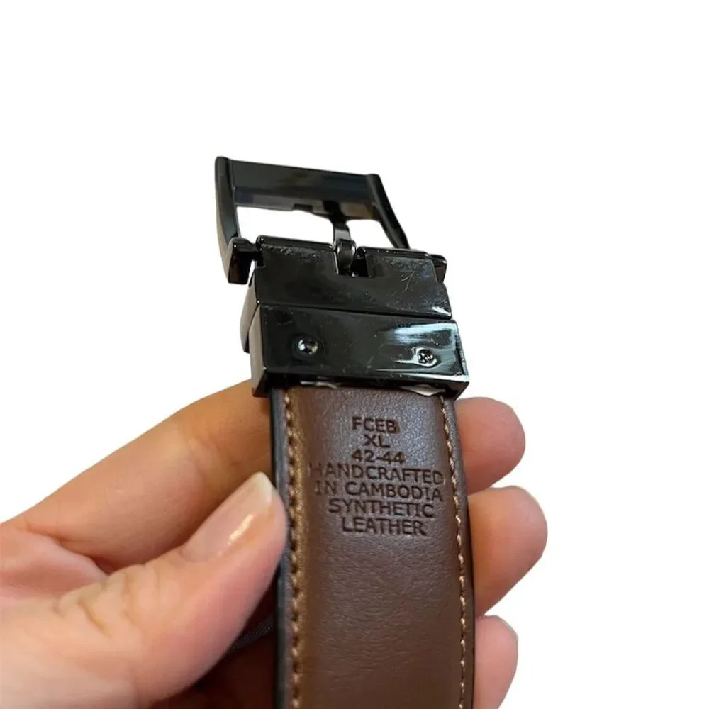 Kenneth Cole Men's reversible black /brown Leather Belt Handmade 42-44”
